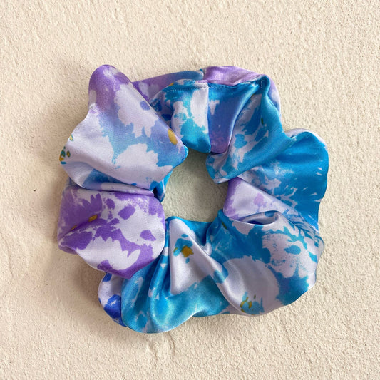 Scrap Fabric Floral Satin Jumbo Scrunchie
