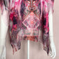 Y2K One World Embellished Overlay Tunic Blouse, Size XS