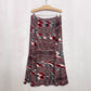 Secondhand Japanese Abstract Word Print Flare Midi Skirt, Size Small