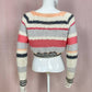 Reworked Sonoma Stripe Knit Crop Sweater, Sized Size Medium