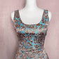 Secondhand Aqua Metallic Rose Gold Blue Floral Formal Dress, Size 0