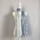 Secondhand Blue Boho Polka Dot Two Tone Fringe Scarf