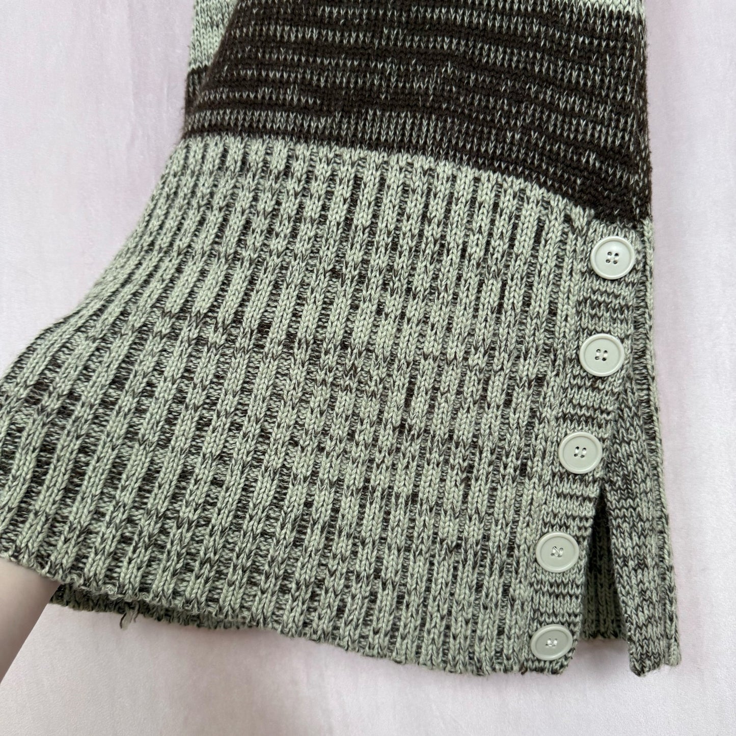 Y2K Stripe Knit Mini Sweater Dress, Size Medium