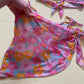 Secondhand Pink Floral Bikini & Mesh Skirt Set, Size Medium