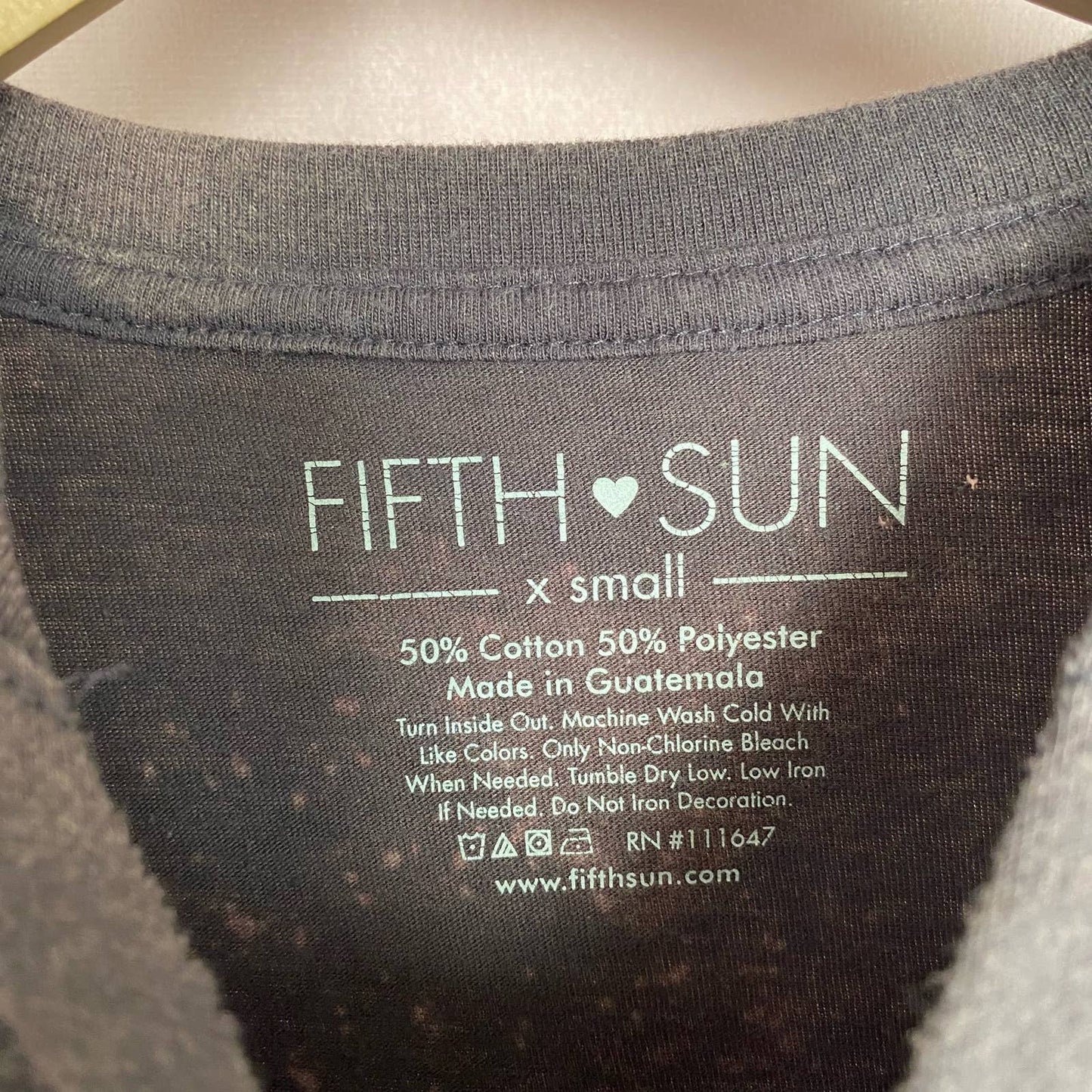 Upcycled Fifth Sun Wyoming Distressed Crop Tee, Size XS