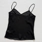 Secondhand Sheer Black Camisole Tank Top, Size Small