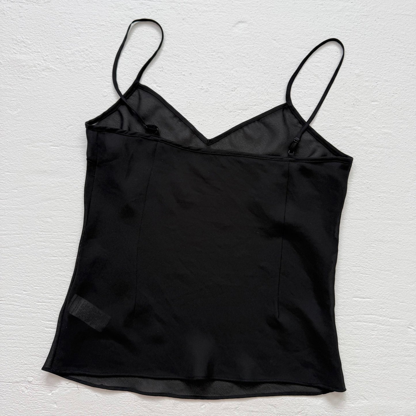 Secondhand Sheer Black Camisole Tank Top, Size Small