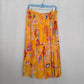 Secondhand Junction West Linen Floral Pleated Midi Skirt, Size Medium