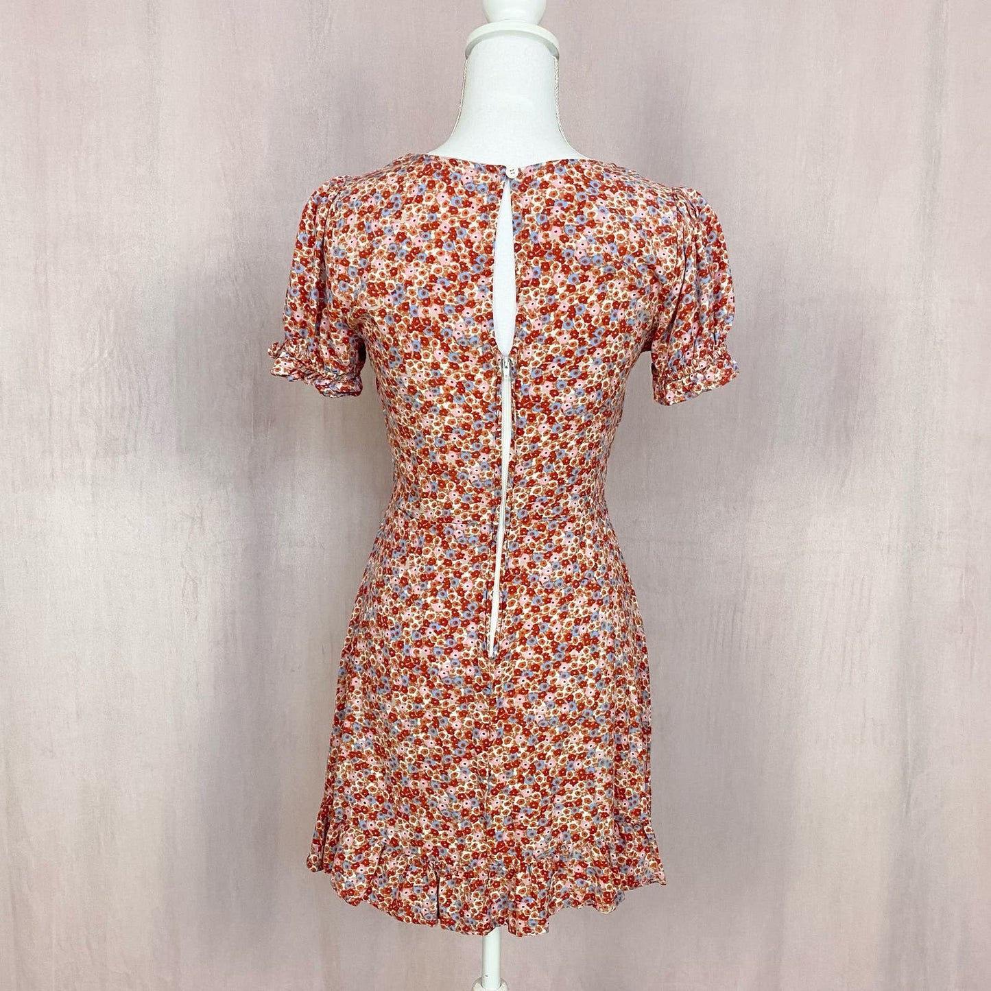 Secondhand Francesca’s Mandie Ditsy Floral Ruffled Mini Dress, Size Medium