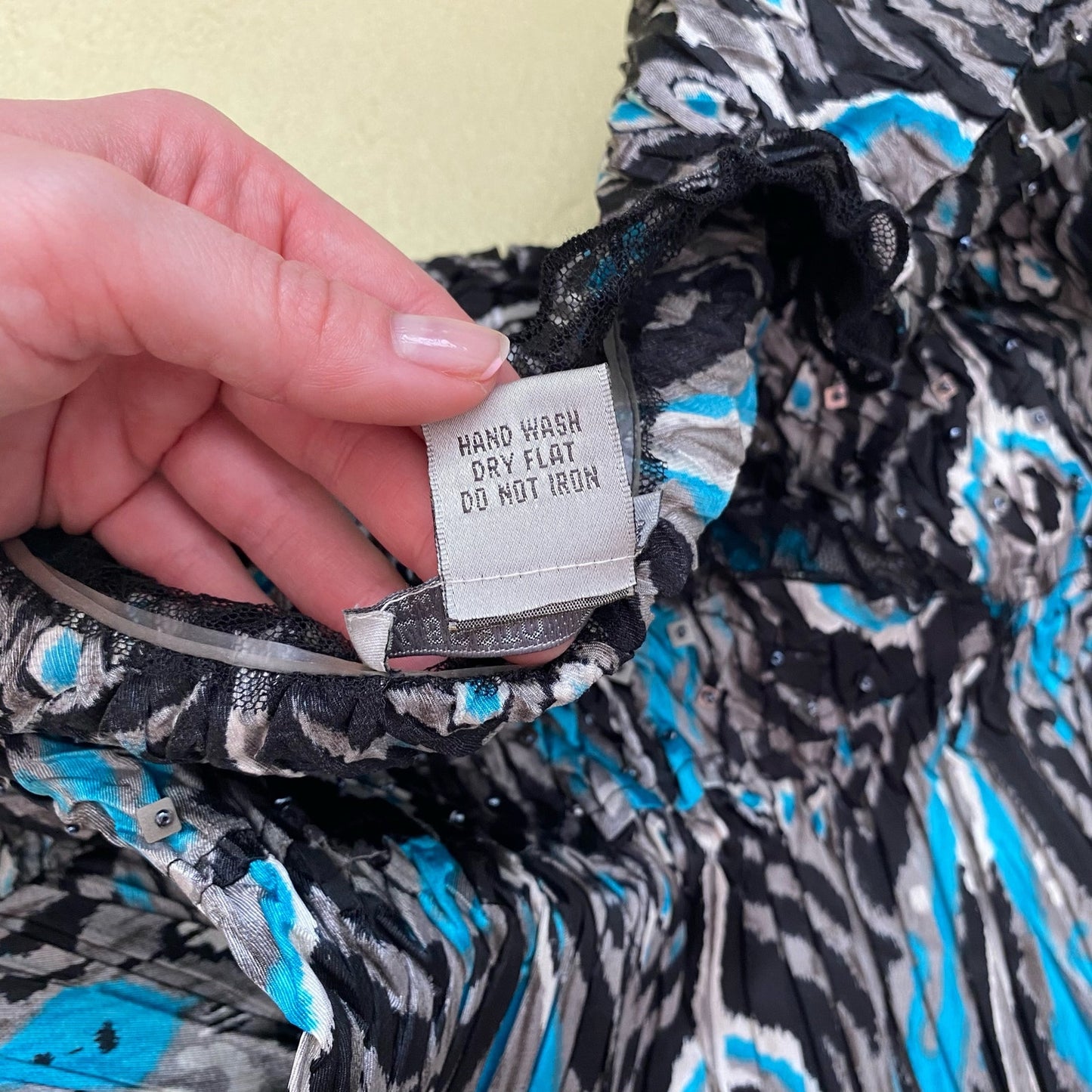 Vintage Alberto Makali Sequins Crinkle Blouse, Size Medium