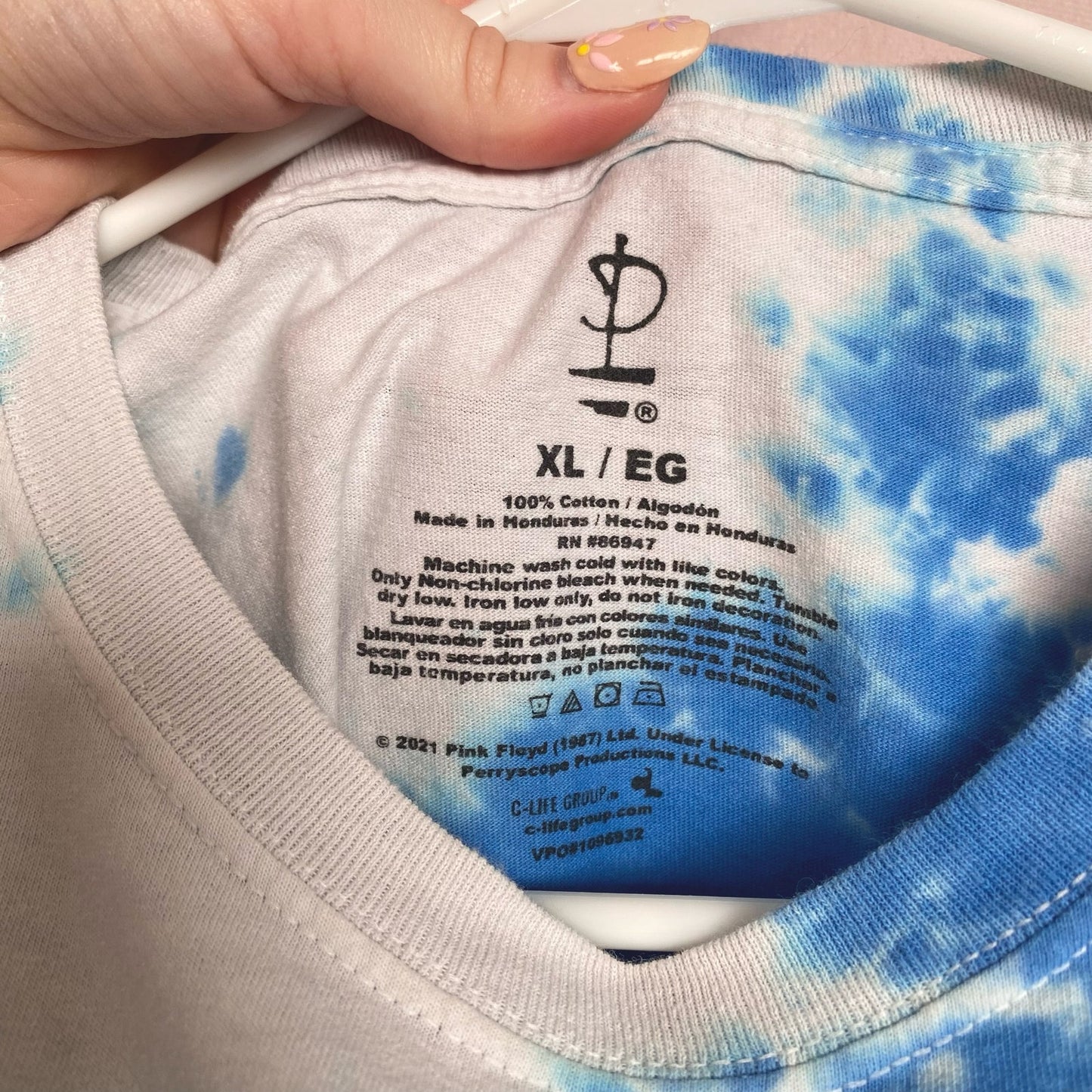 Secondhand Pink Floyd Tie Dye Crop Retro Graphic Band Tee, Size XL