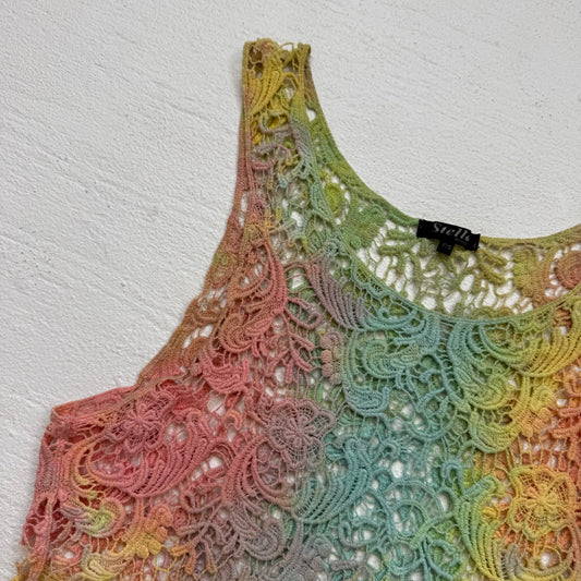 Secondhand Stella Rainbow Crochet Cotton Tank Top, Size Small