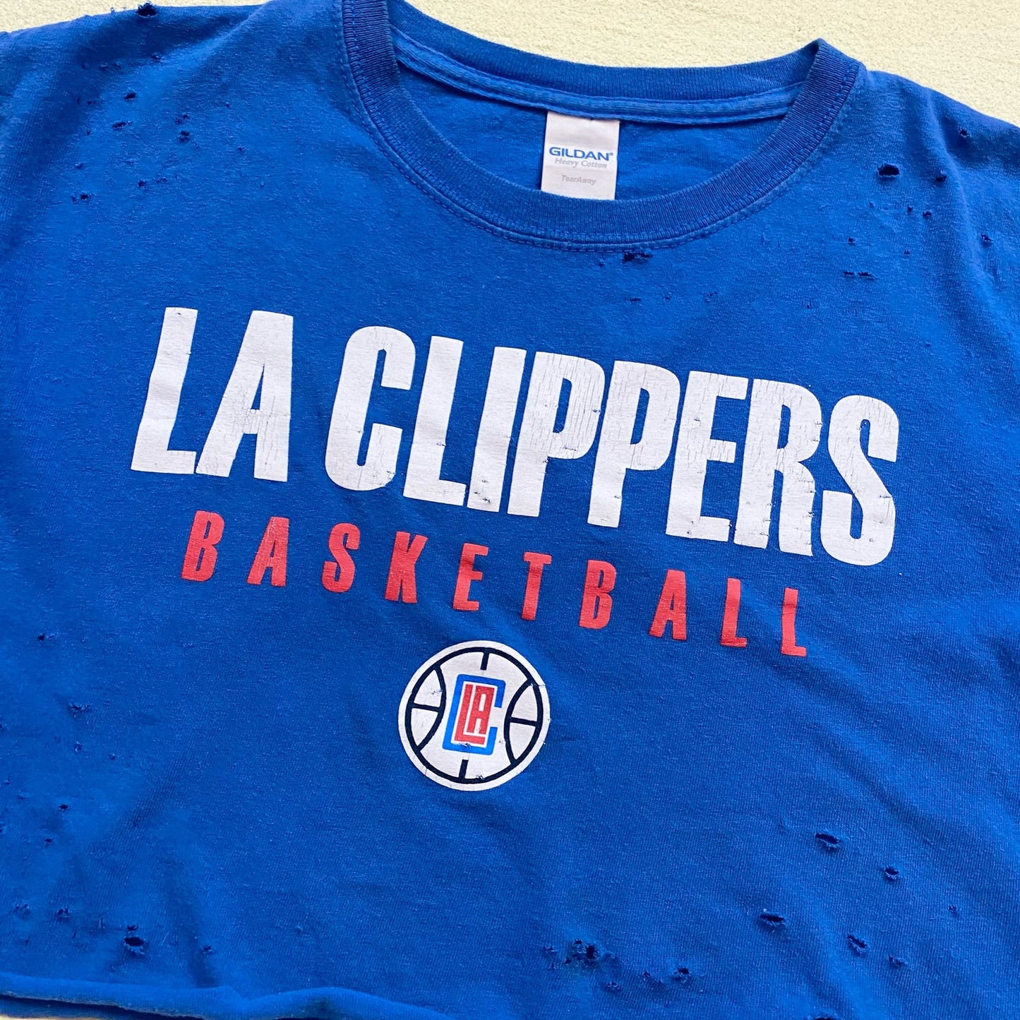 Upcycled LA Clippers Distressed Crop Graphic Tee
