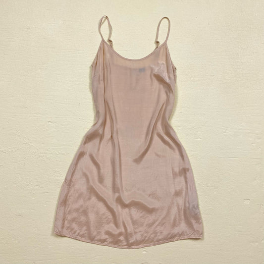 Secondhand Tan Satin Slip Mini Cami Dress, Size 0