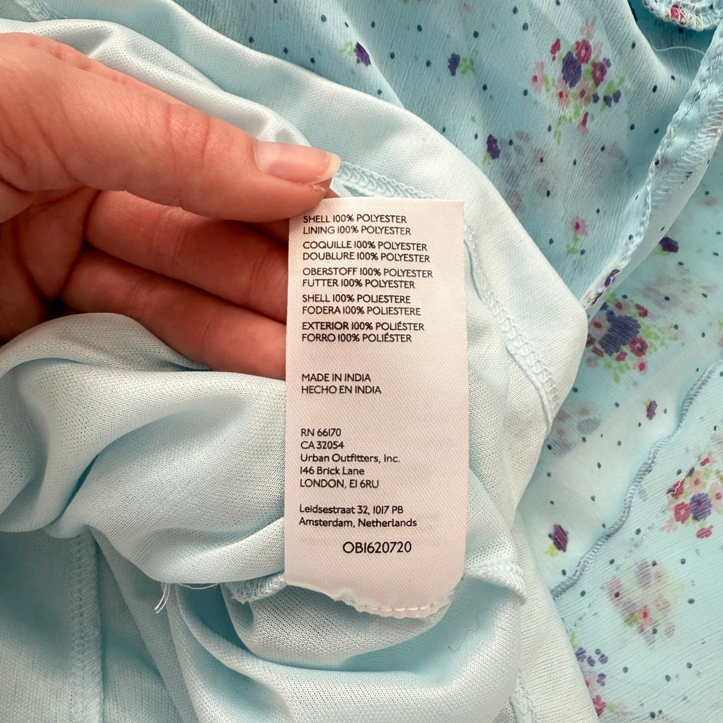 Secondhand Urban Outfitters Tuli Ruffle Midi Skirt in Blue, Size Medium