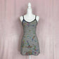 Upcycled Urban Outfitters Tie Dye Striped Mini Dress, Size Small