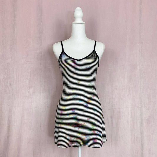 Upcycled Urban Outfitters Tie Dye Striped Mini Dress, Size Small