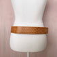 Vintage Embossed Brown Leather Belt