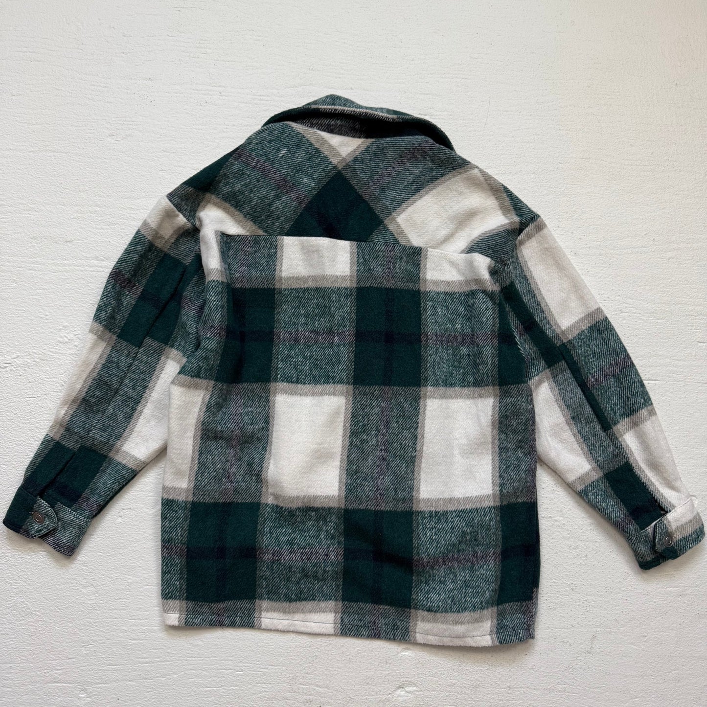 Secondhand Green White Plaid Oversized Boxy Shacket Jacket Size Small