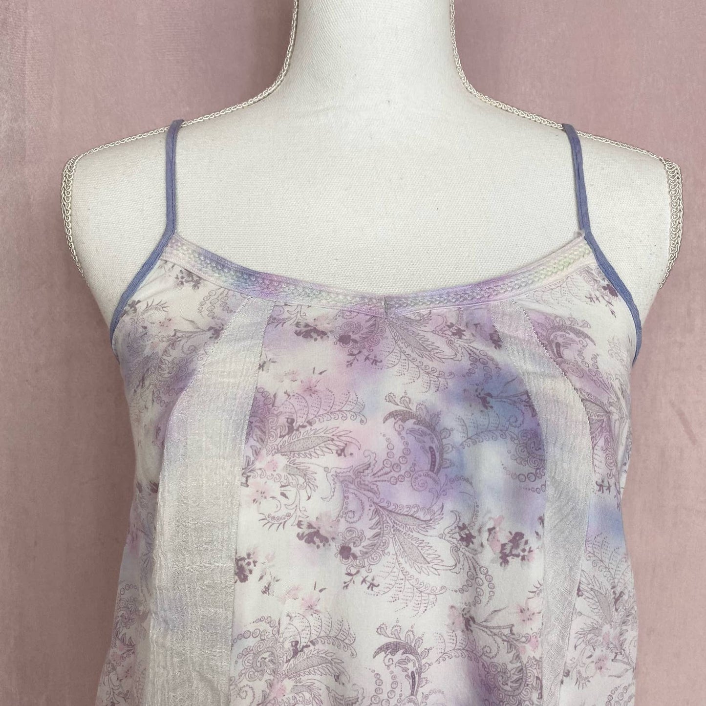 Reworked Flying Tomato Tie Dye Paisley Flowy Crop Tank, Size Small