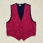 Vintage Wrapper Burgundy Embroidered Tuxedo Vest, Size Small