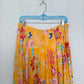 Secondhand Junction West Linen Floral Pleated Midi Skirt, Size Medium