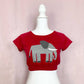 Upcycled Urban Outfitters Elephant Crop Top, Size XS