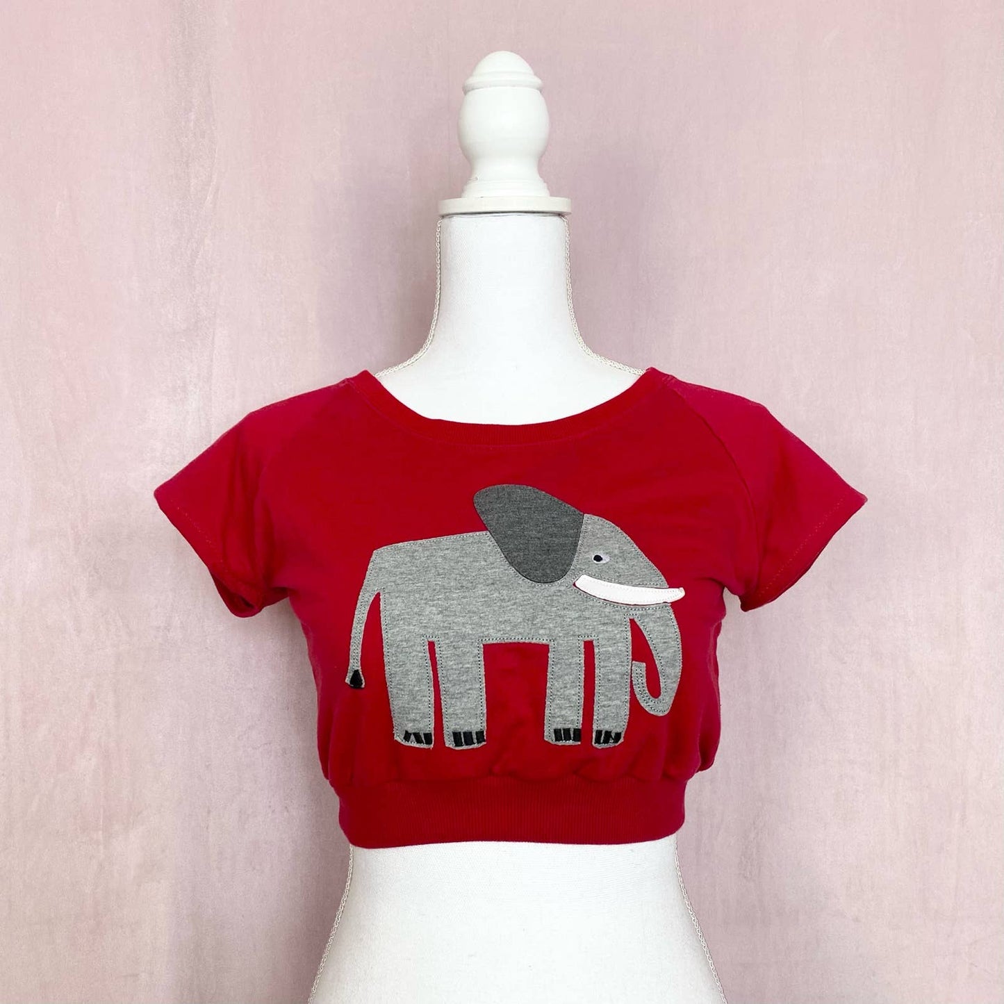 Upcycled Urban Outfitters Elephant Crop Top, Size XS