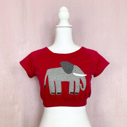 Upcycled Urban Outfitters Elephant Crop Top, Size XS