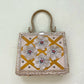 Vintage Wicker Basket Floral Beaded Handbag