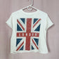 Reworked London Flag Distressed T-Shirt, Size Medium