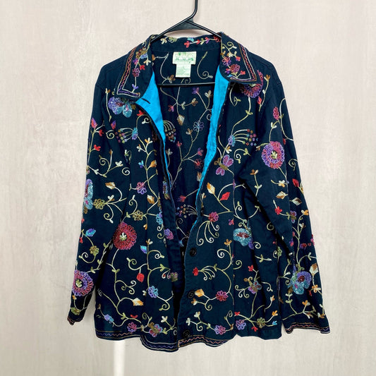 Vintage Quacker Factory Embroidered Beaded Jacket, Size Large