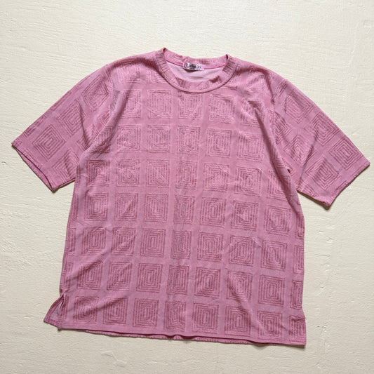 Secondhand Lafon 27 Pink Retro Short Sleeve Stretch Tee, Size XL