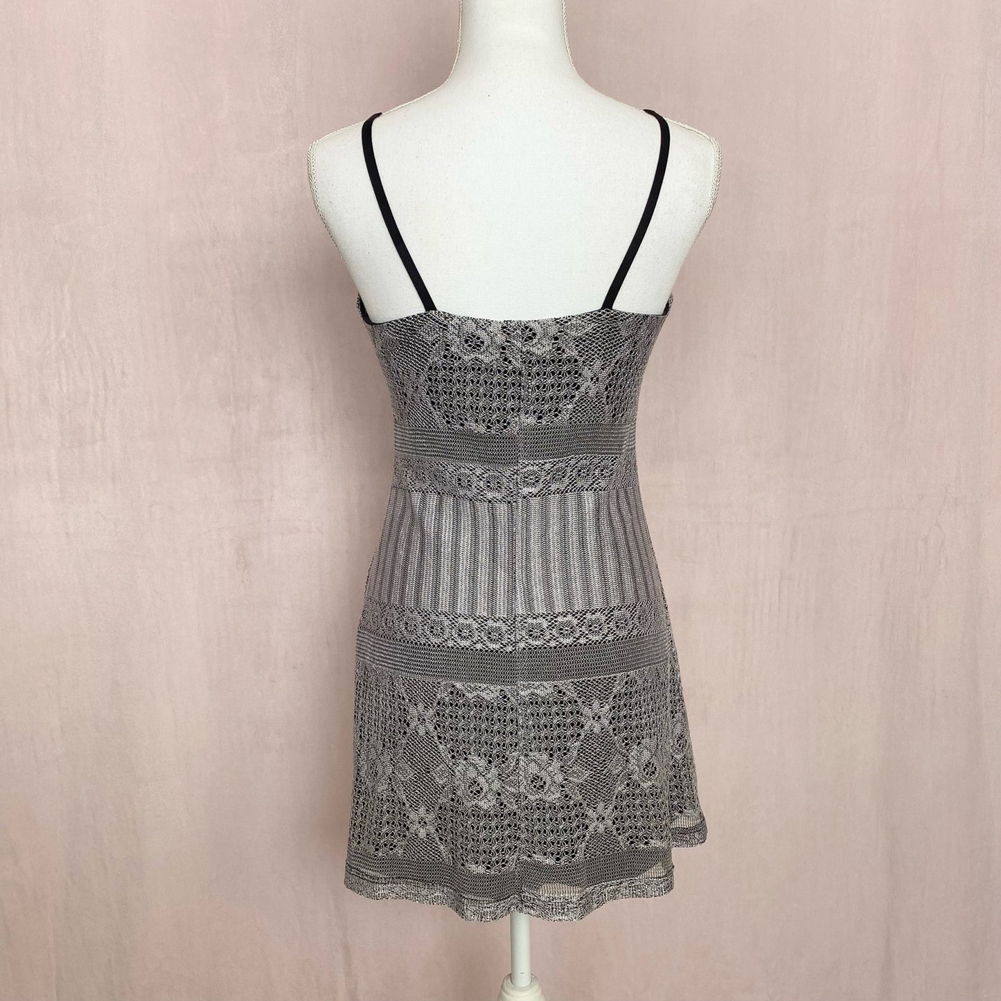 Vintage Hourglass Crochet Fit & Flare Mini Dress, Size Medium