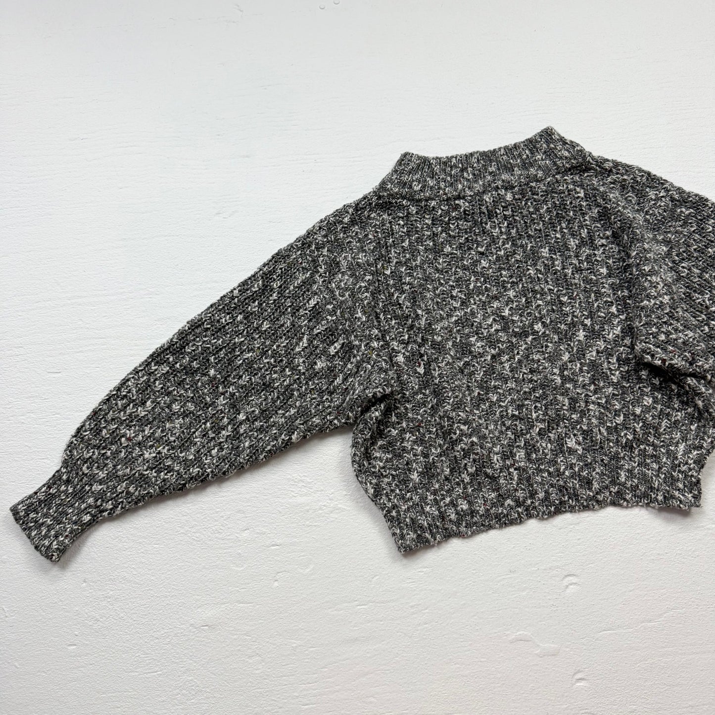 Vintage 90s GAP Chunky Knit Cropped Sweater Gray, Size Small