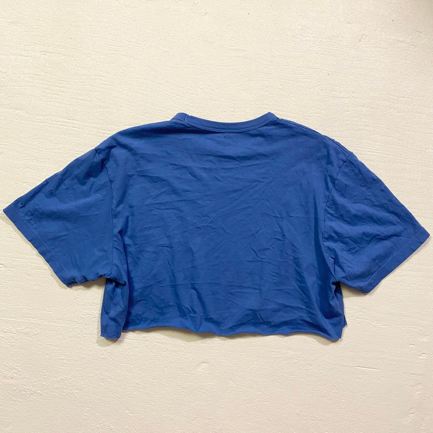 Reworked LA Dodger's Distressed Crop Tee, Size Medium