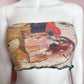 Upcycled Knit Cats Crop Tube Top, Size S/M