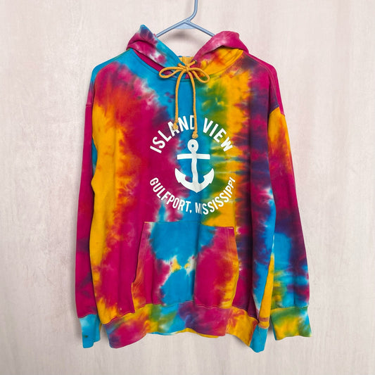 Secondhand MV Sport Island View Gulfport MS Tie Dye Hoodie, Size Large