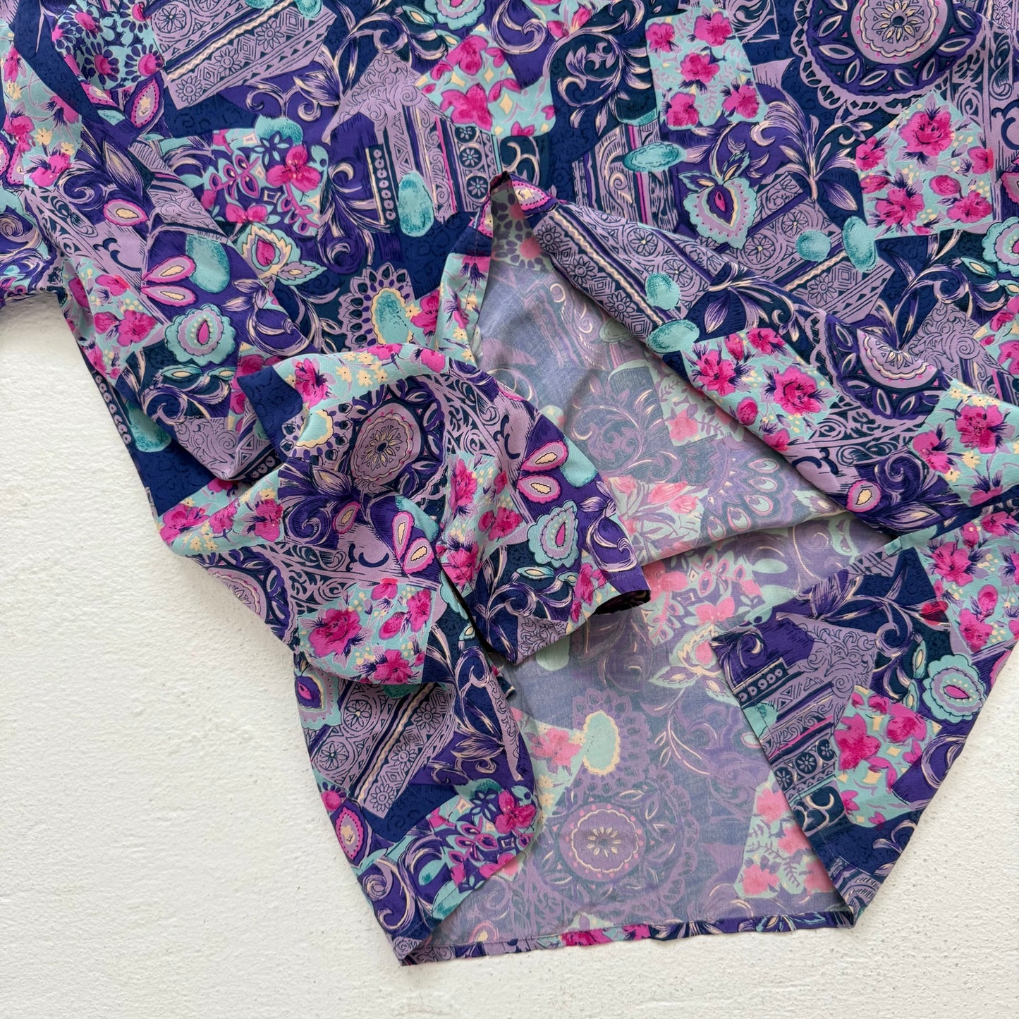 Secondhand Silkland Silk Abstract Floral Short Sleeve Top, Size XS