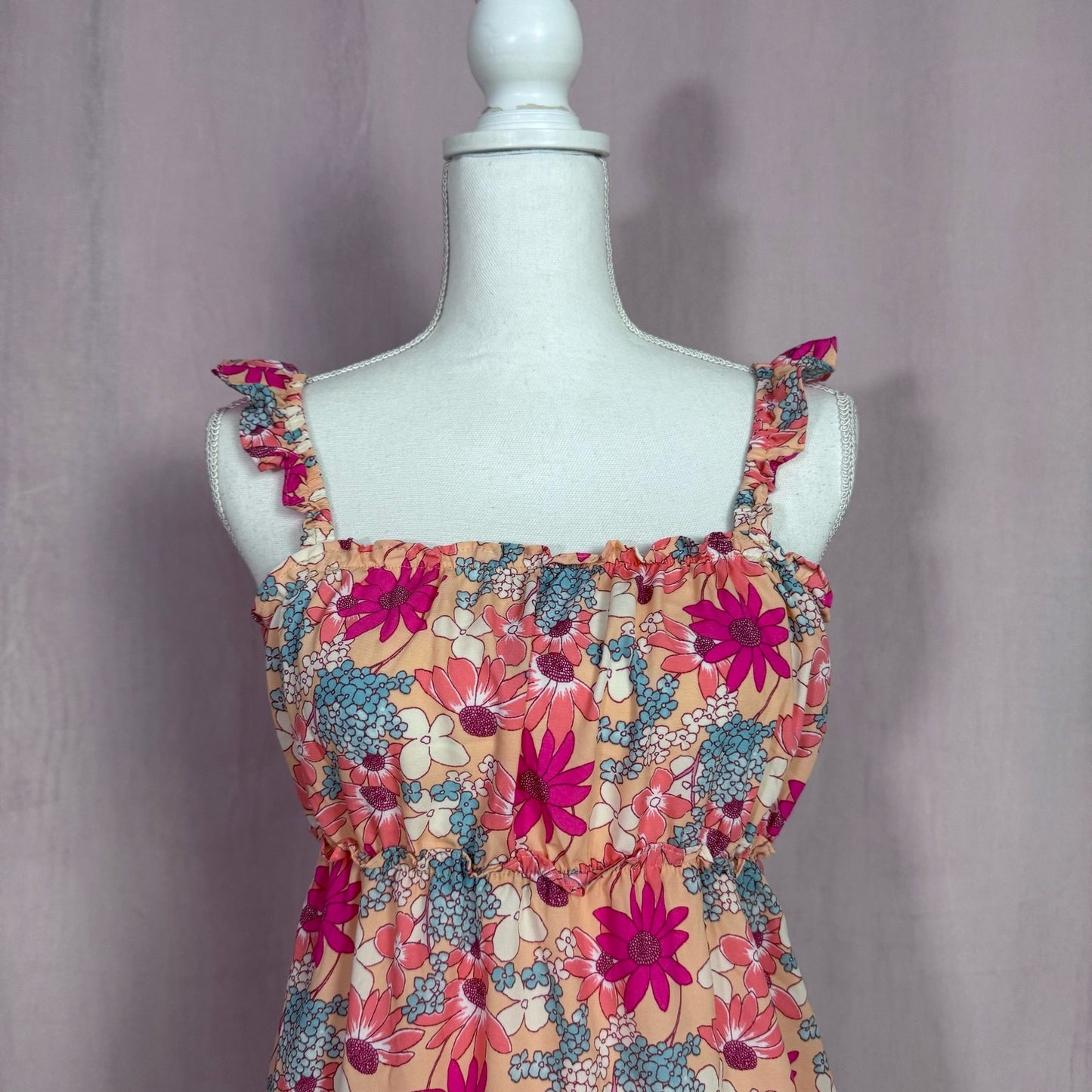 Secondhand 3rd + Malt Floral Fit & Flare Mini Dress, Size XL