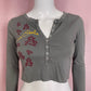 Reworked ASU Sun Devils 1/2 Button Crop Long Sleeve, Size Small