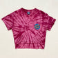 Upcycled Y2K Santa Cruz Skateboards Skull Tie Dye Distressed Crop Tee, Size S/M