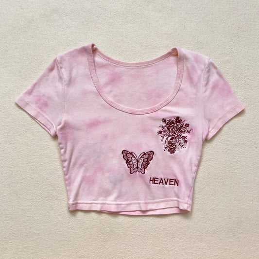 Reworked American Apparel Tie Dye Crop Baby Tee, Size Small