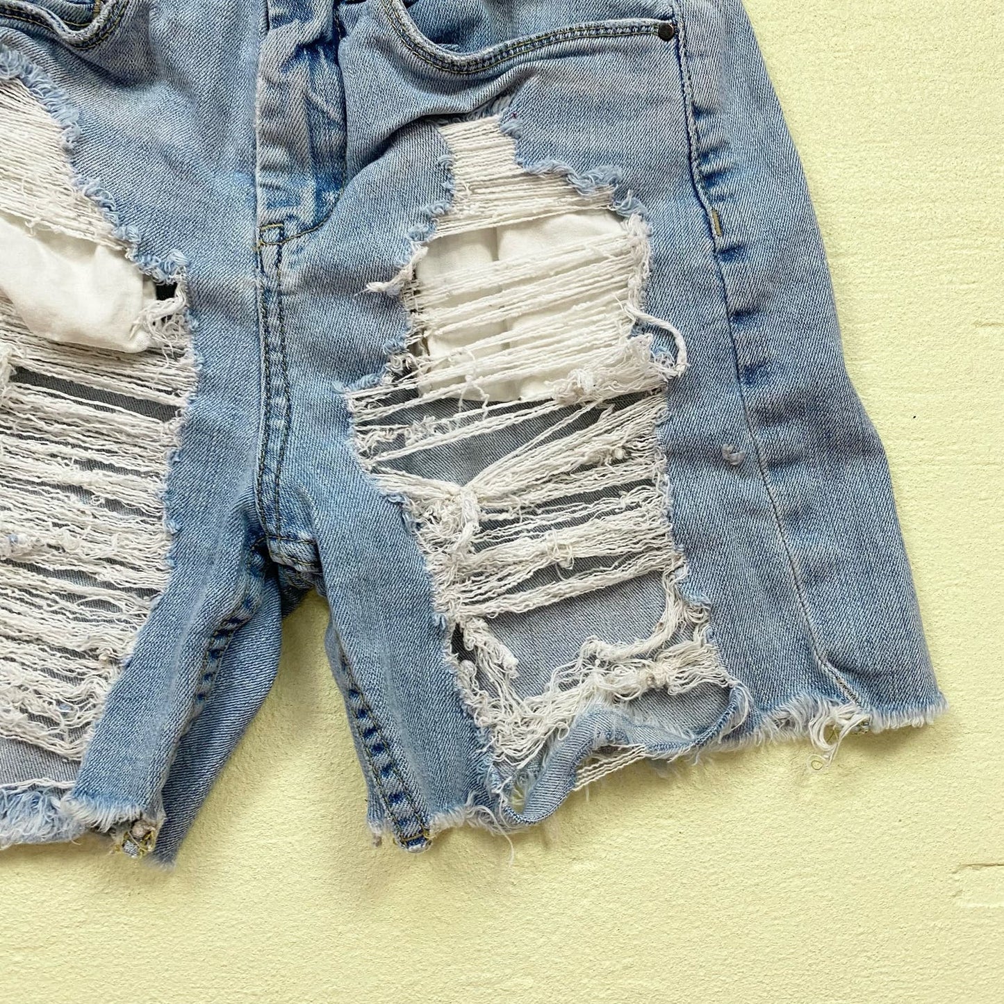 Secondhand Blank NYC Distressed Denim Bermuda Shorts, Size 24