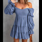 Secondhand Smocked Off Shoulder Tiered Mini Dress, Size Medium