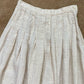 Vintage Linen Pleated A-line Midi Skirt, Size 24”