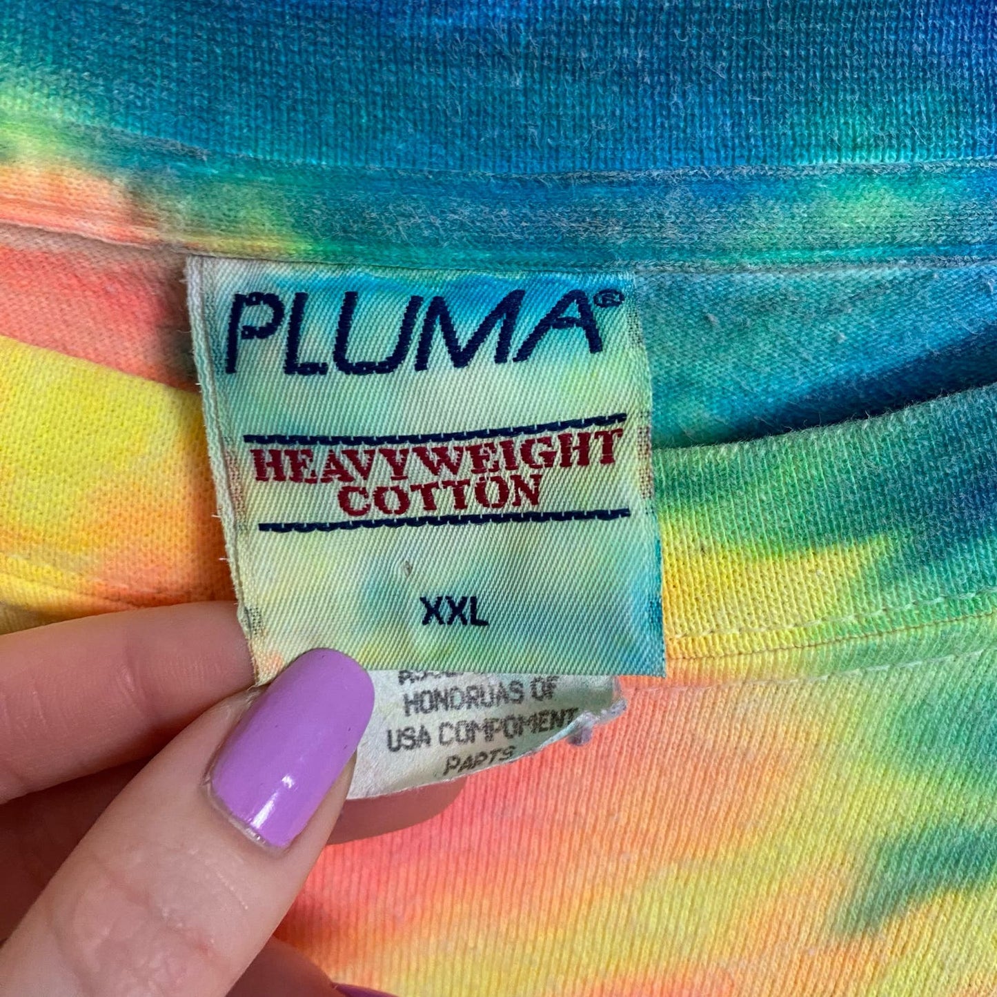 Vintage Coconut Charleys Club Neon Rainbow Tie Dye T-Shirt, Size XXL