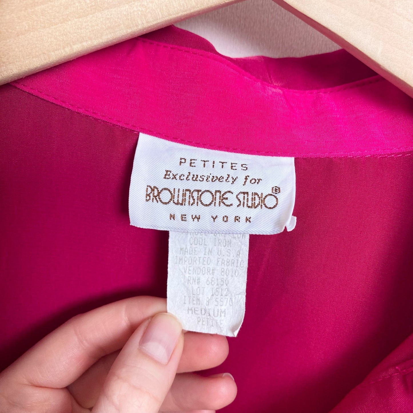 Vintage Brownstone Studio Flowy Pink Button Up Shirt, Size MP