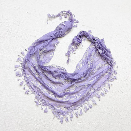 Secondhand Lavender Lace Triangle Scarf
