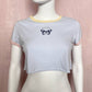 Reworked Social Butterfly Crop Tee, Size Small